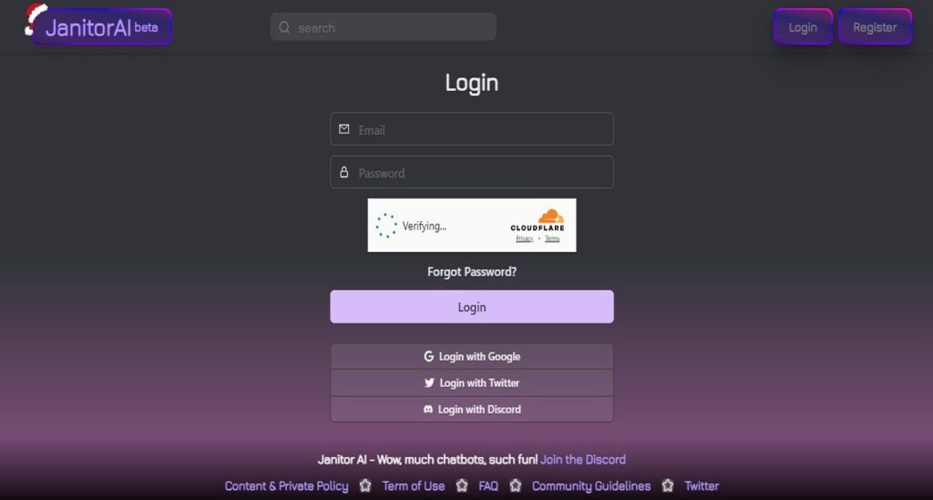 Janitor AI Login Process