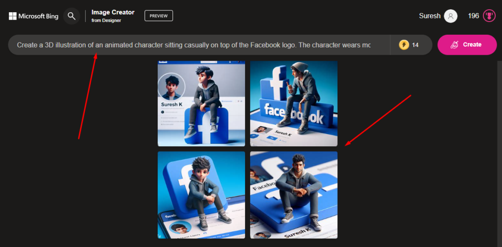 Bing AI Image Creator Facebook