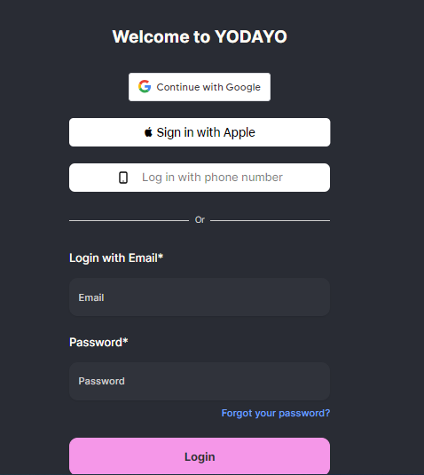 Yodayo AI Login