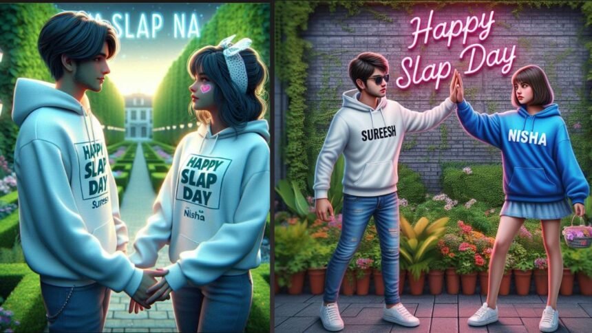 Happy Slap Day Ai Photo Editing Gif Download