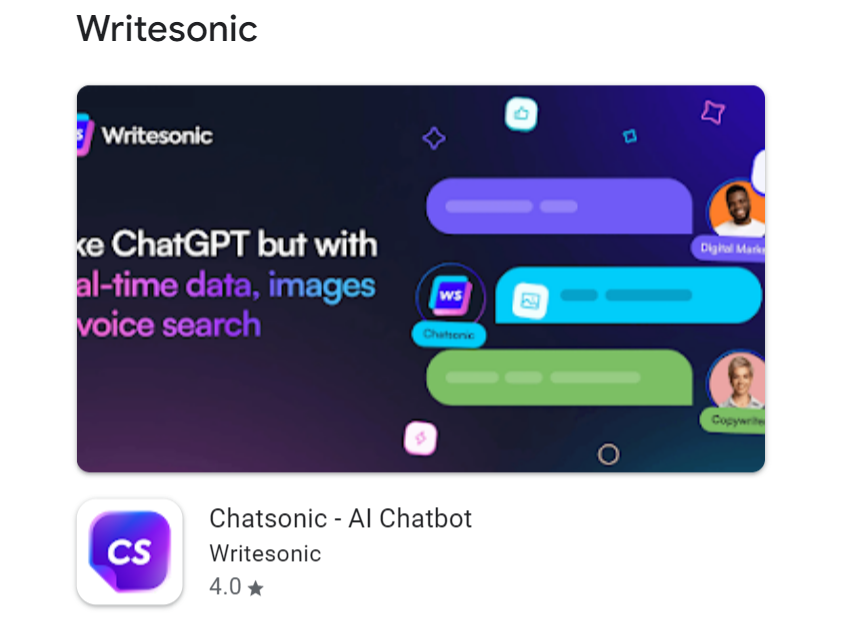 Writesonic AI Mobile App
