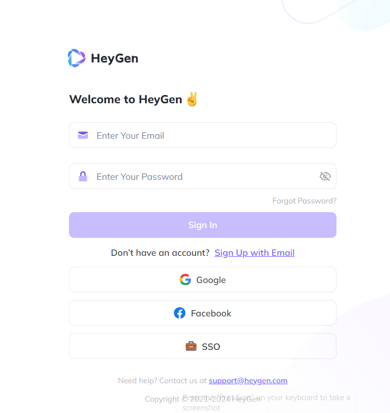 HeyGen AI Login