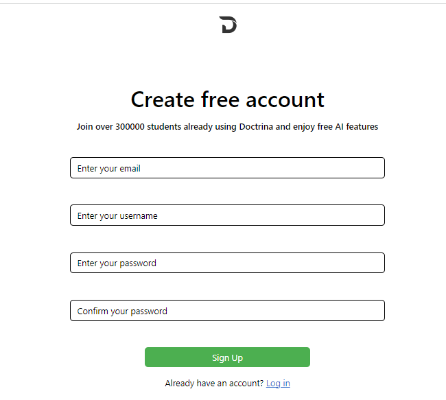 Creating A New Doctrina AI Exam Generator Account