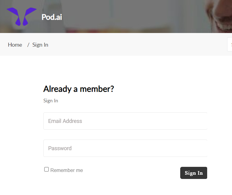 Logging In to Your Pod AI Account
