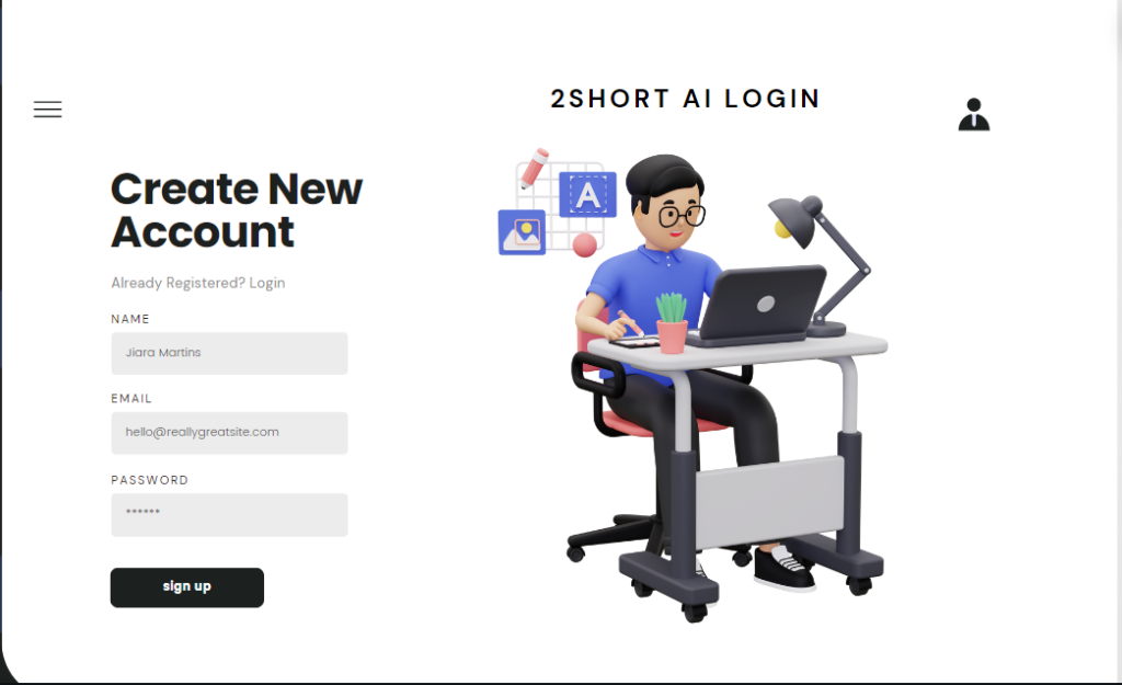 2Short AI Signup