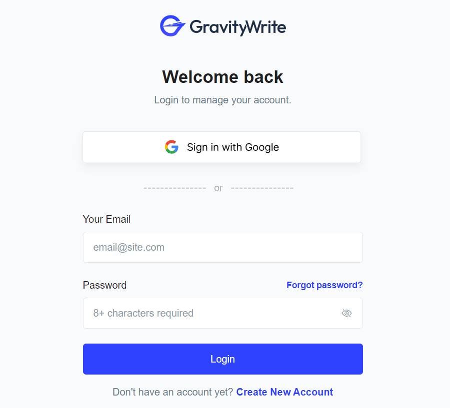 Gravitywrite Ai Login
